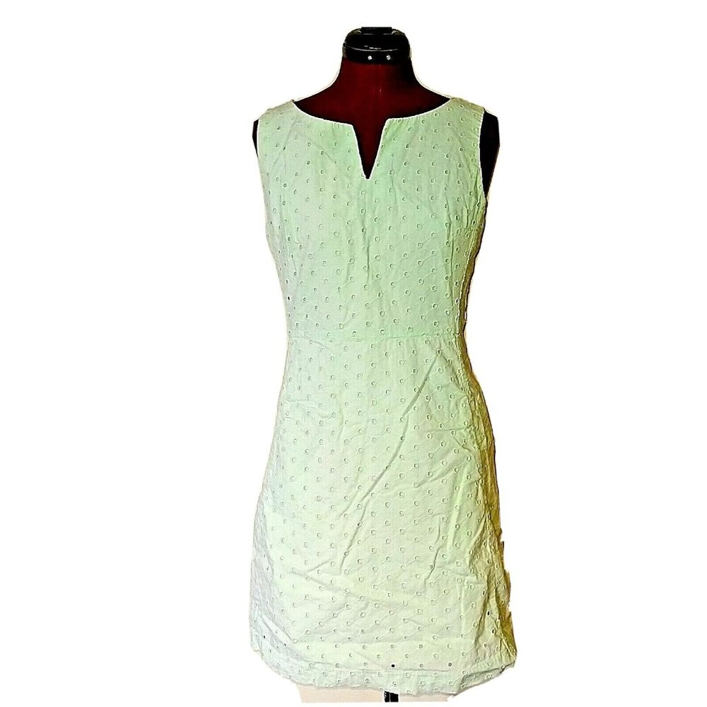 Gap Marcy Sheath Dress Icy Mint Women Size 2 Eyelet Lined Pockets Zipper Closure